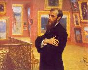 llya Yefimovich Repin Portrait of Pavel Mikhailovich Tretyakov oil painting